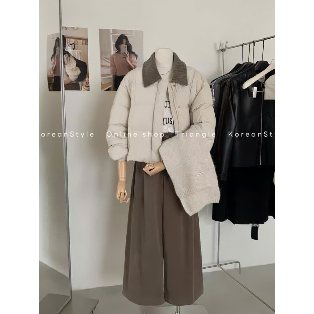 TRIANGLE - Korea puffer jacket (Cân nhắc kỹ, returned is not welcomed)- Áo phao Hàn Quốc cao cấp cổ nhung polo