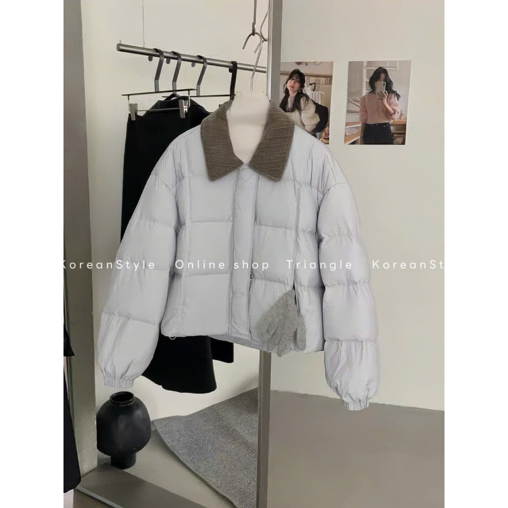 TRIANGLE - Korea puffer jacket (Cân nhắc kỹ, returned is not welcomed)- Áo phao Hàn Quốc cao cấp cổ nhung polo