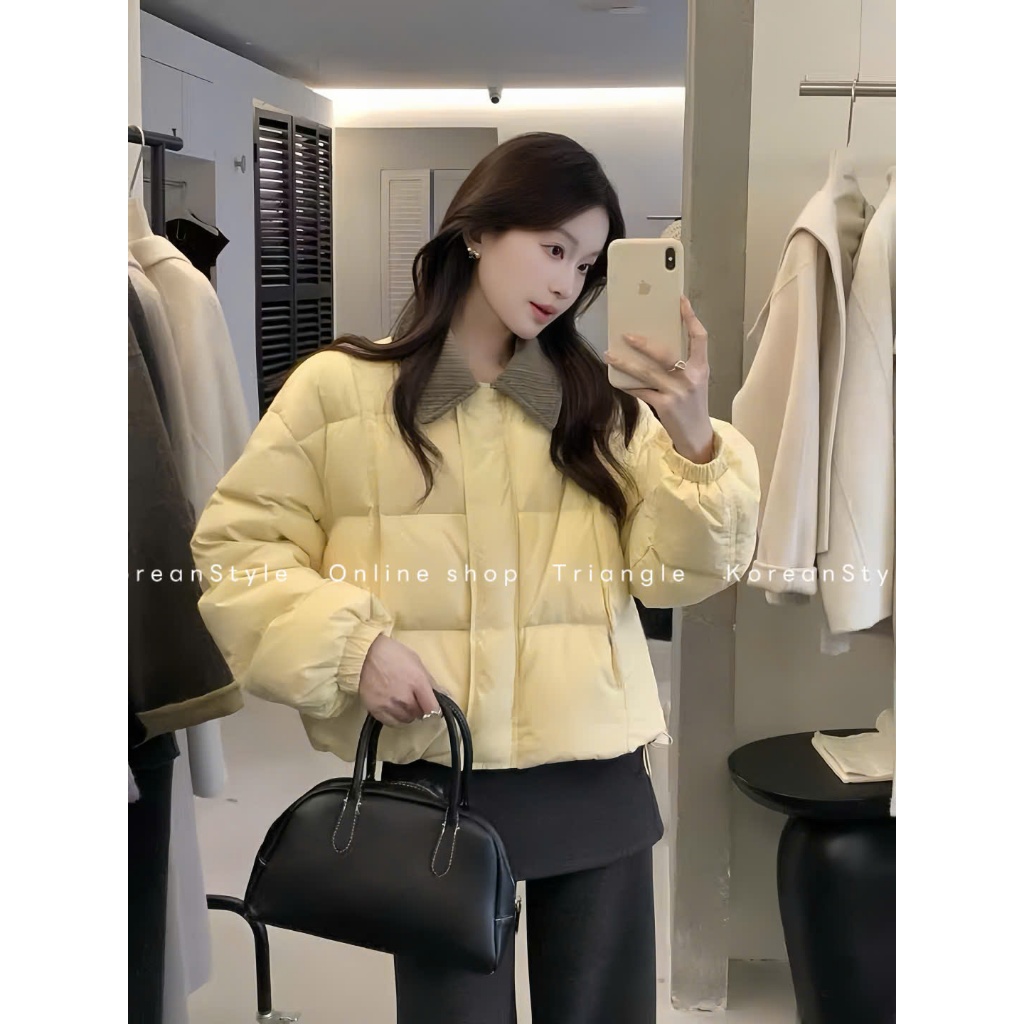 TRIANGLE - Korea puffer jacket (Cân nhắc kỹ, returned is not welcomed)- Áo phao Hàn Quốc cao cấp cổ nhung polo