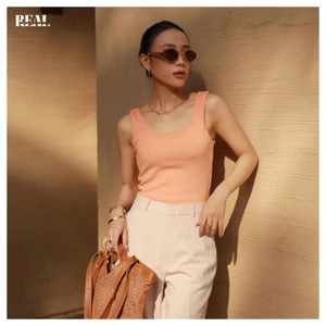 Áo tank top cổ chữ U REAL CLOTHES (tổng hợp màu), áo tanktop co giãn, tối giản