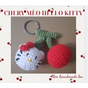 Móc khóa cherry mèo hello kitty - handmade len - crochet - amigurumi