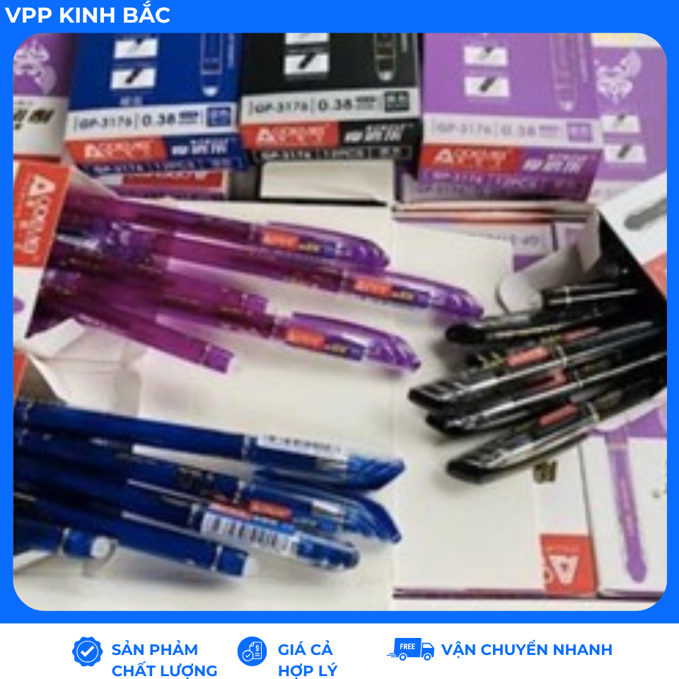 12 Chiếc Bút Bi Nước 3176 Có Đầu Tẩy (Xoá Được Mực) Cao Cấp GP3176