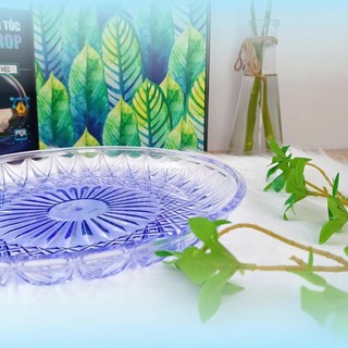 Đĩa nhựa cỡ to bày hoa quả, ngũ quả, đựng đồ ăn lẩu kiểu dáng loe sâu lòng, trắng trong suốt 26cm