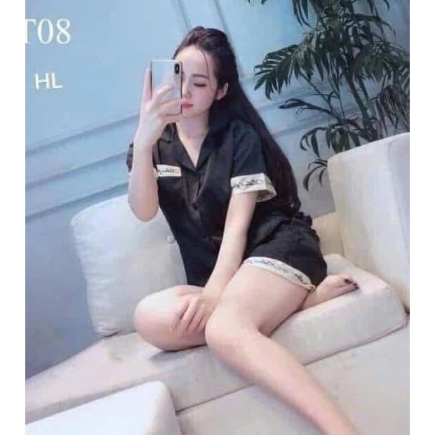 [Peinn] Bộ pijama nữ, set đồ ngủ mùa hè mặc nhà chữ ký áo cộc quần đùi size 37kg-59kg - CA80