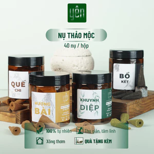 Nhang Nụ Thảo Mộc Yên Mix Quế Khuynh Diệp Hương Bài Bồ Kết Ít Khói Hộp 40 Nụ Tự Nhiên Không Hóa Chất