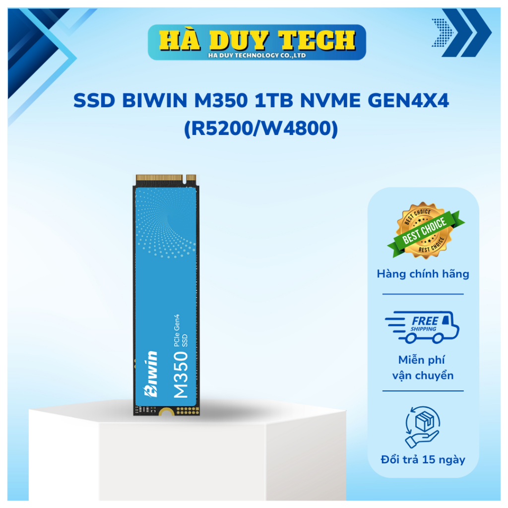 SSD BIWIN M350 1TB NVME GEN4X4 (R5200/W4800) - Chính Hãng - BH 36T