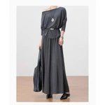 (TẶNG BELT) Set gồm Áo và Chân váy dáng dài, chất vải Thun Hàn cao cấp, che khuyết điểm thanh lịch - 55kg.Linh — ảnh 3