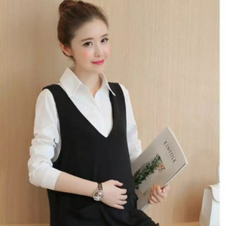 Váy yếm bầu công sở đẹp đầm bầu yếm mầu đen thiết kế cao cấp