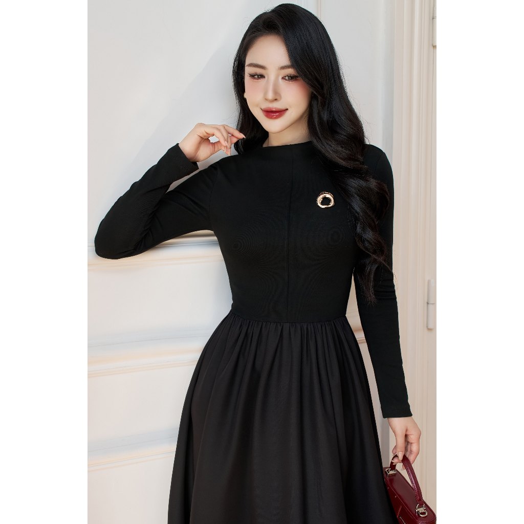 Đầm mí ngực ELLA DORA thiết kế tay dài form ôm dáng dài thanh lịch công sở hiện đại [D267]