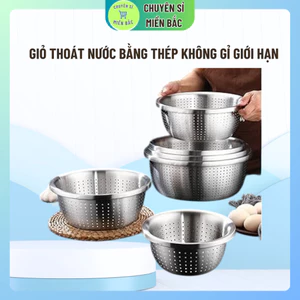 Giỏ thoát nước bằng thép không gỉ giới hạn , Dụng cụ nhà bếp Chống ăn mòn Nhiều lỗ thoát nước Hình tròn
