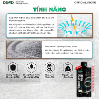 Combo 1 chai Keo Chà Ron Cao Cấp Demex  + DCTC + Súng Bơm Keo - Chống ố màu, chống thấm, ngoài trời & ngoài trời