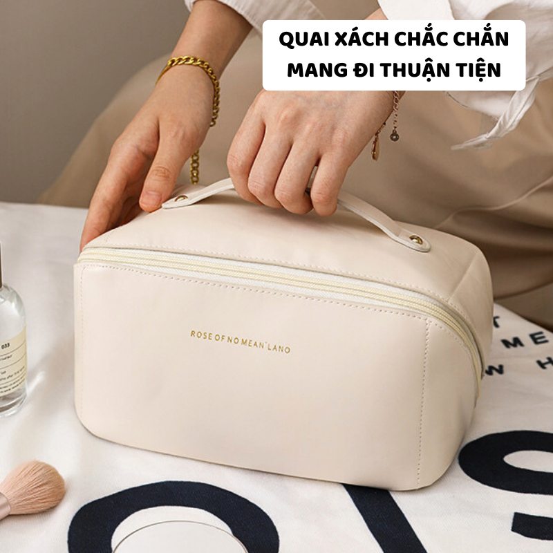 Túi Đựng Mỹ Phẩm Da PU Khóa Chéo ENODA HOME, Túi Đựng Đồ Trang Điểm Du Lịch Chất Liệu Da PU Chống Thấm TUIPU001