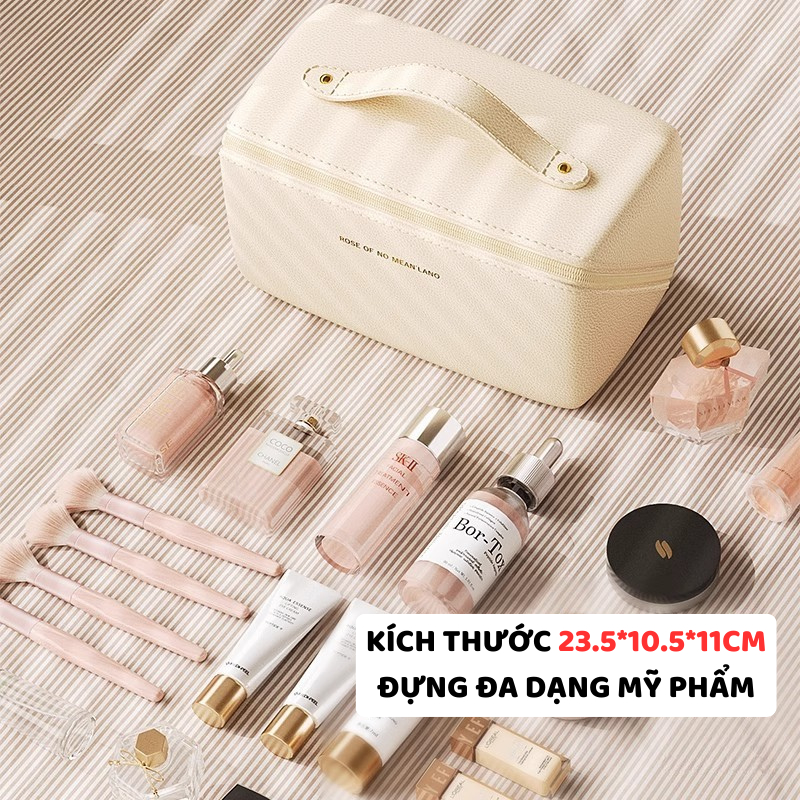 Túi Đựng Mỹ Phẩm Da PU Khóa Chéo ENODA HOME, Túi Đựng Đồ Trang Điểm Du Lịch Chất Liệu Da PU Chống Thấm TUIPU001