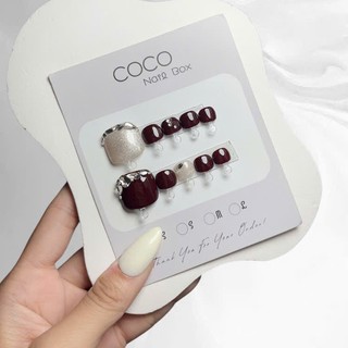 (Hỏa Tốc) Nail Box thiết kế G055 móng chân đính đá sang chảnh nhà Gemychip