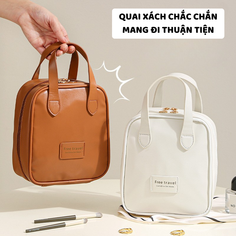 Túi Đựng Mỹ Phẩm Đồ Makeup ENODA HOME, Túi Da PU Đựng Đồ Trang Điểm Du Lịch Thiết Kế Chia Ngăn Hiện Đại TUIPU002