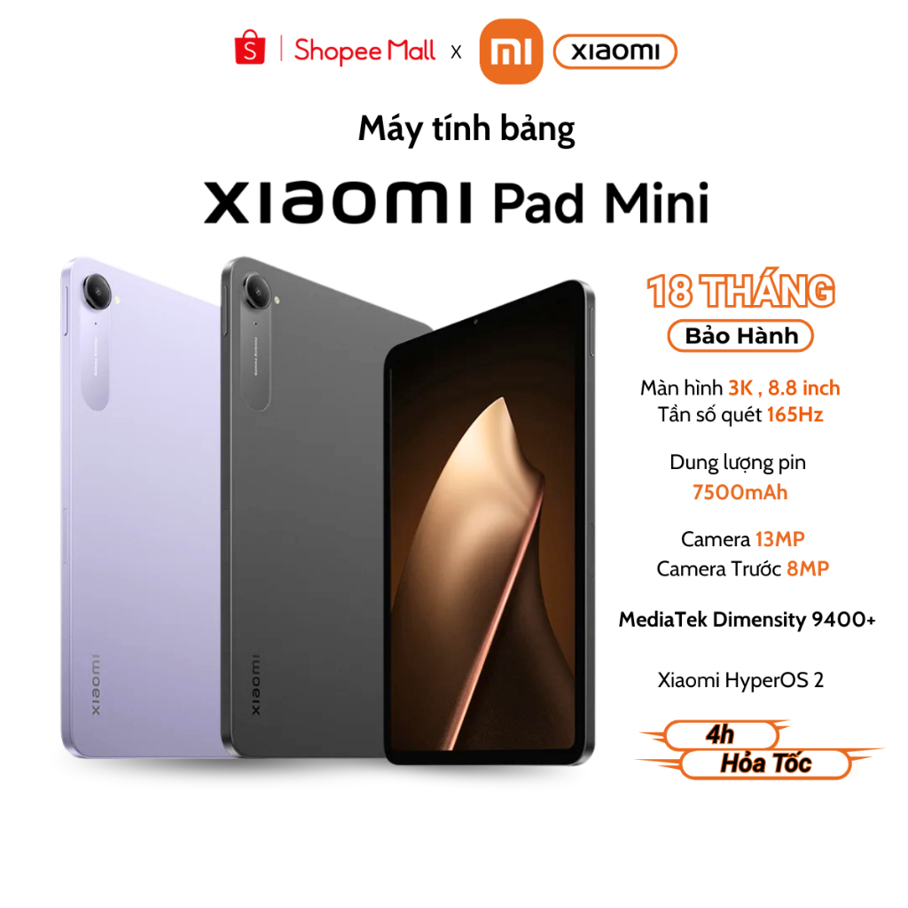 Máy Tính Bảng Xiaomi Pad Mini 8/256GB Màn Hình 3K – Quốc Tế Bảo Hành 18 Tháng