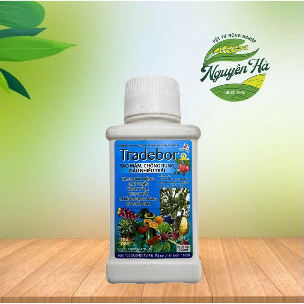 Phân bón lá Tradebor 100ml 500ml chống rụng trái, trái đẹp, tạo mầm cho cây