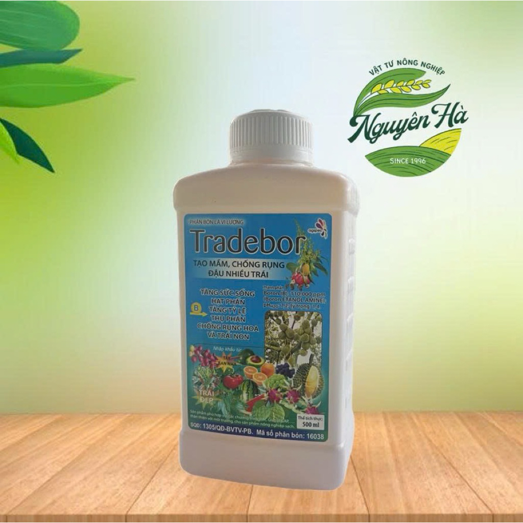 Phân bón lá Tradebor 100ml 500ml chống rụng trái, trái đẹp, tạo mầm cho cây