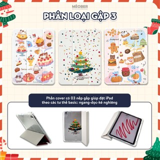 Bao da iPad Cute Origami/Gập 3 XMAS khe bút cố định gấp xếp cho Pro 11, Mini 6/7, Air 4/5/6/7, Gen7/8/9/10/11, Pro M4 by