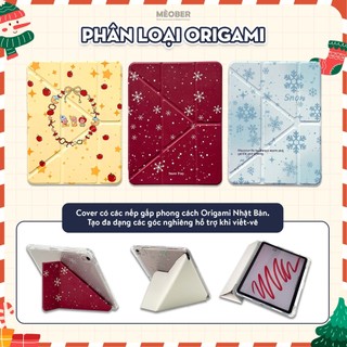 Bao da iPad Cute Origami/Gập 3 XMAS khe bút cố định gấp xếp cho Pro 11, Mini 6/7, Air 4/5/6/7, Gen7/8/9/10/11, Pro M4 by