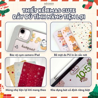Bao da iPad Cute Origami/Gập 3 XMAS khe bút cố định gấp xếp cho Pro 11, Mini 6/7, Air 4/5/6/7, Gen7/8/9/10/11, Pro M4 by