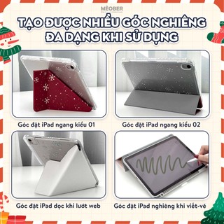 Bao da iPad Cute Origami/Gập 3 XMAS khe bút cố định gấp xếp cho Pro 11, Mini 6/7, Air 4/5/6/7, Gen7/8/9/10/11, Pro M4 by