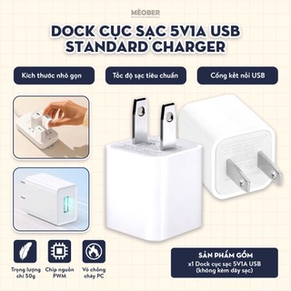 Dock cục sạc 5V1A USB đa năng Standard Charger - Tăng cường ổn định, nguồn với công suất tối ưu bền bỉ dành cho thiết bị