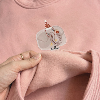 Áo nỉ cho bé Batala Kids, ÁO HOODIE NỈ BÔNG 2 MÀU HỒNG VOI - KEM  cho bé trai bé gái thu đông 2025