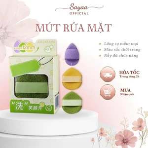 Bọt rửa mặt mút dạng hình giọt nước hỗ trợ rửa mặt làm sạch da dịu nhẹ, phụ kiện trang điểm Sayaa