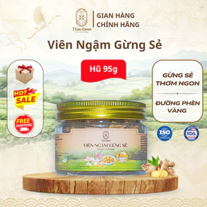 Viên Ngậm Gừng Thảo Thơm, Hũ 95Gram Tiện Lợi, Làm Ấm Cơ Thể, Giải Cảm, Chống Say Tàu Xe