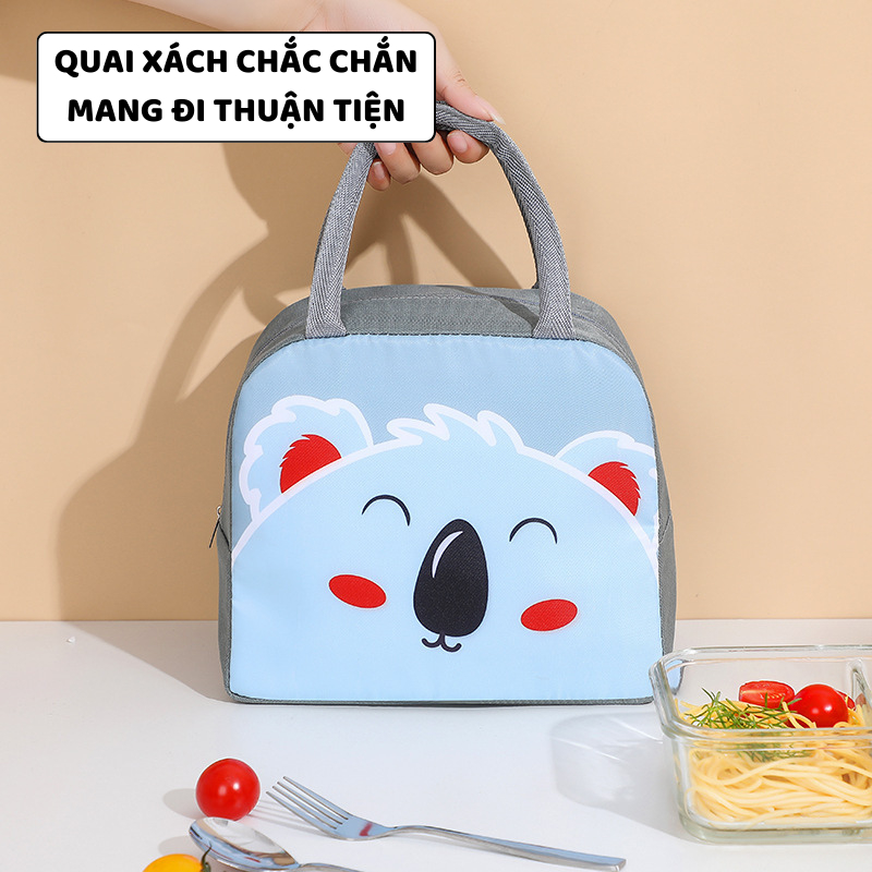 Túi Đựng Hộp Cơm Hoạ Tiết Hoạt Hình ENODA HOME, Túi Vải Giữ Nhiệt Đựng Cơm Trưa Văn Phòng Kiểu Dáng Dễ Thương TUICOM002