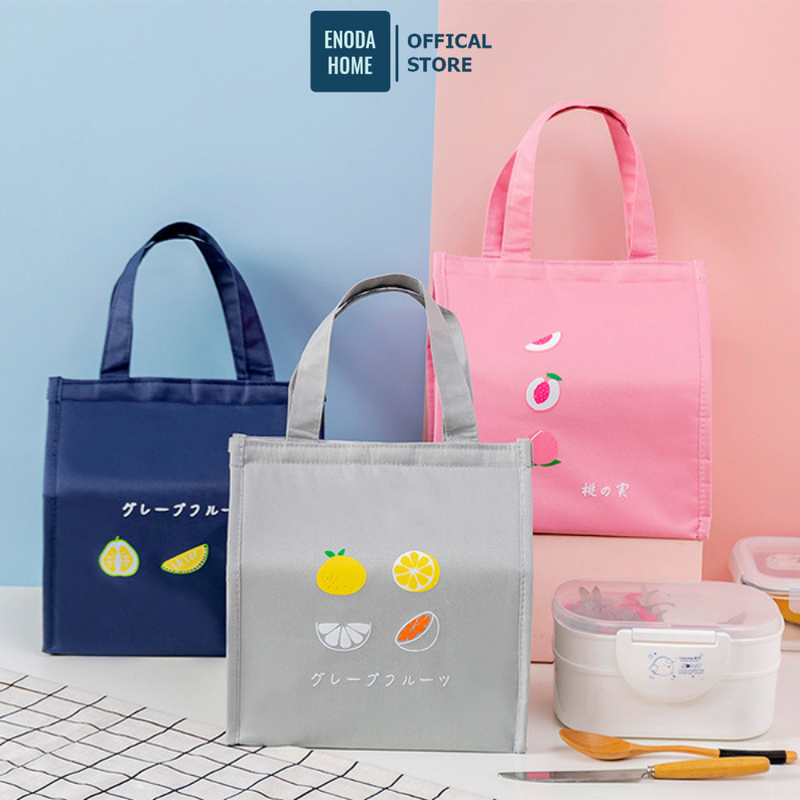 Túi Đựng Cơm Giữ Nhiệt ENODA HOME, Túi Đựng Cơm Văn Phòng Vải Chống Thấm Nước Phong Cách Nhật Bản Tuicom003