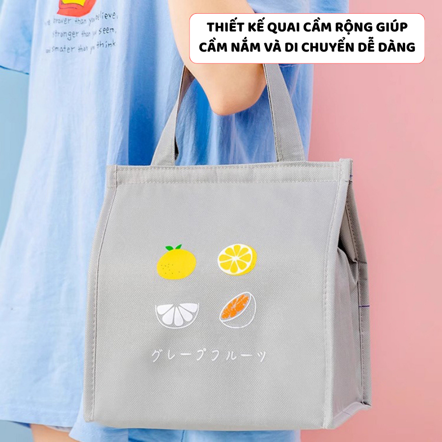 Túi Đựng Cơm Giữ Nhiệt ENODA HOME, Túi Đựng Cơm Văn Phòng Vải Chống Thấm Nước Phong Cách Nhật Bản Tuicom003
