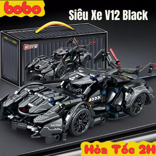 [NEW 2026] Đồ Chơi Mô hình Lắp Ráp Siêu Xe Ôtô V12 Black Cao Cấp Quà Tặng Xếp Hình Trí Tuệ Cho Trẻ Bảo Hành Bởi Bobotoy