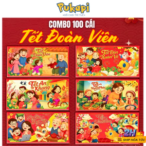 Sỉ 100 Bao Lì Xì Tết Gia Đình Đoàn Viên Sum Vầy Tết An Khang Lì Xì Truyền Thống Tết Dân Gian - Đồ Chơi Cho Bé PUKAPI