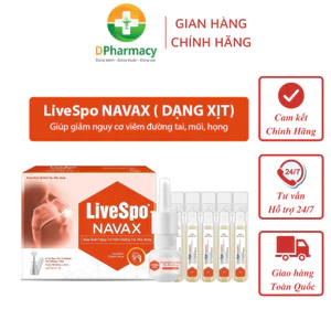 LiveSpo Navax xịt ĐỎ (10 ống x 4ml ),Nước muối chứa bào tử lợi khuẩn giúp giảm nghẹt mũi, viêm mũi