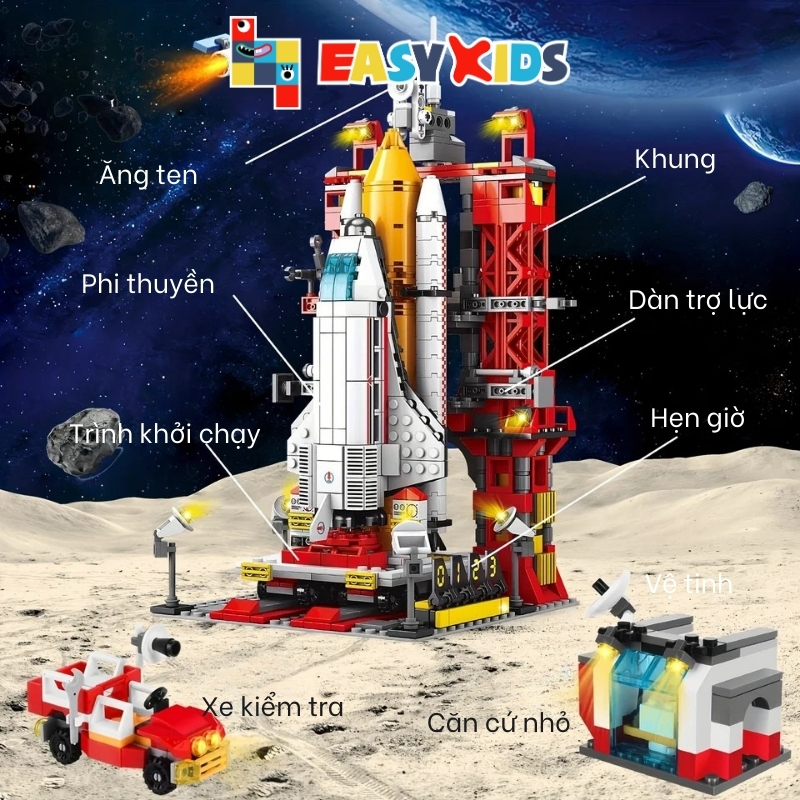 Đồ chơi lắp ráp xếp hình tàu vũ trụ trung tâm điều khiển