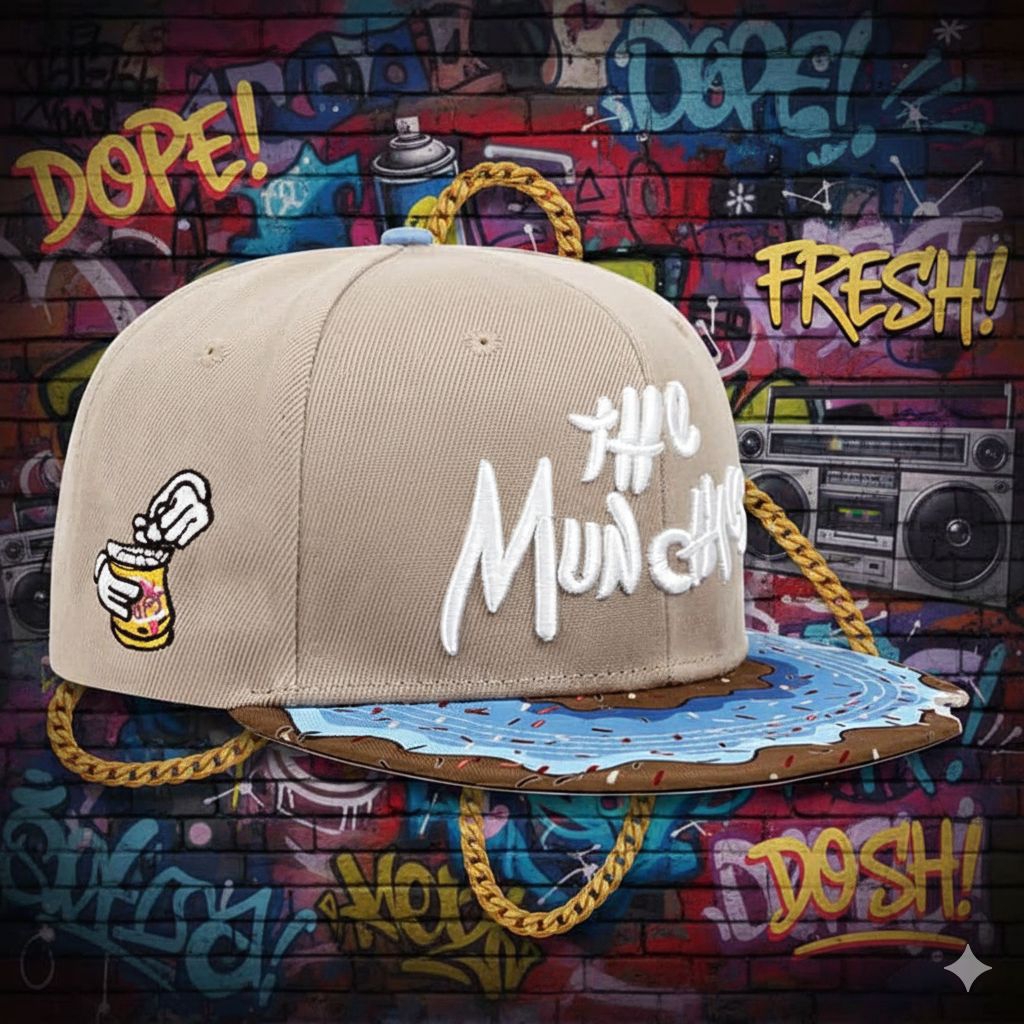 Mũ Snapback The Munchies thêu họa tiết bánh Donut, Mũ hiphop phong cách đường phố cá tính cho nam nữ