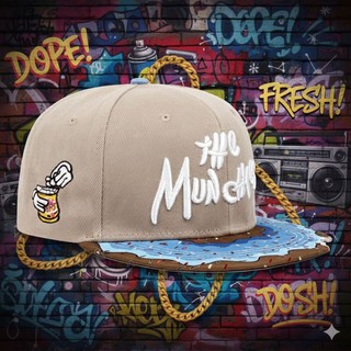 Mũ Snapback The Munchies thêu họa tiết bánh Donut, Mũ hiphop phong cách đường phố cá tính cho nam nữ
