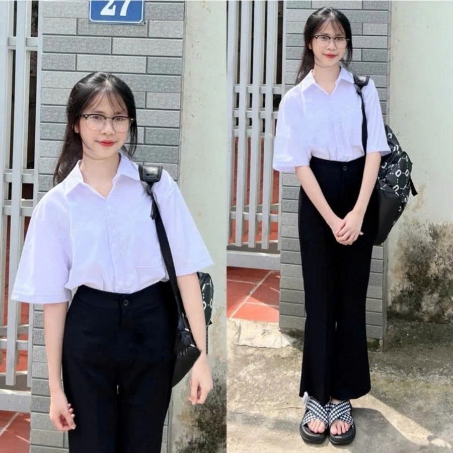 Giá Xưởng Áo Sơ Mi Trắng Học Sinh, Áo Đi Học Cộc Tay, Dài Tay Cho Nam Nữ Đủ Độ Tuổi học sinh