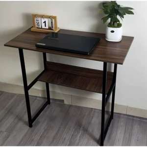 Bàn Làm Việc Kèm Kệ Lửng Tiện Dụng – Gỗ Công Nghiệp Melamine, Chân Sắt Chắc Chắn