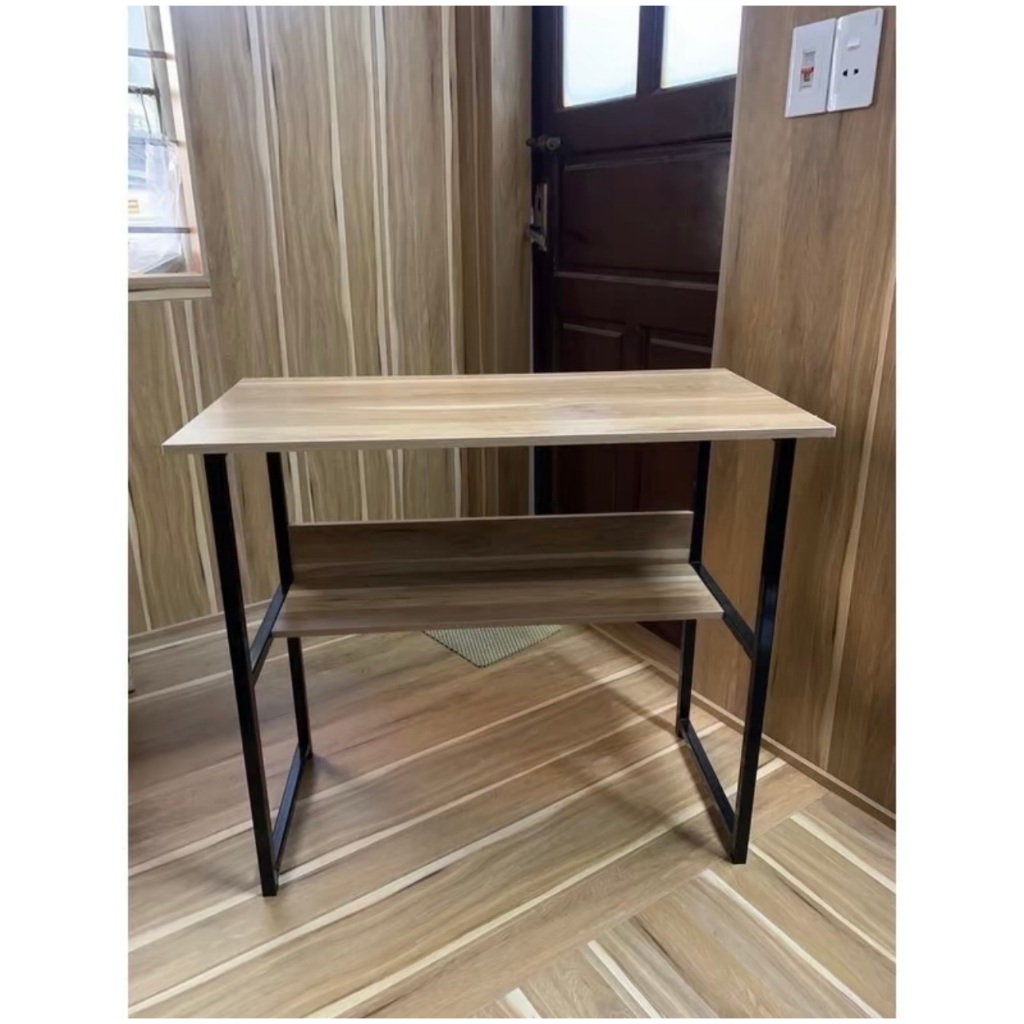 [HOT] Bàn Làm Việc Kèm Kệ Lửng Tiện Dụng – Gỗ Công Nghiệp Melamine, Chân Sắt Chắc Chắn