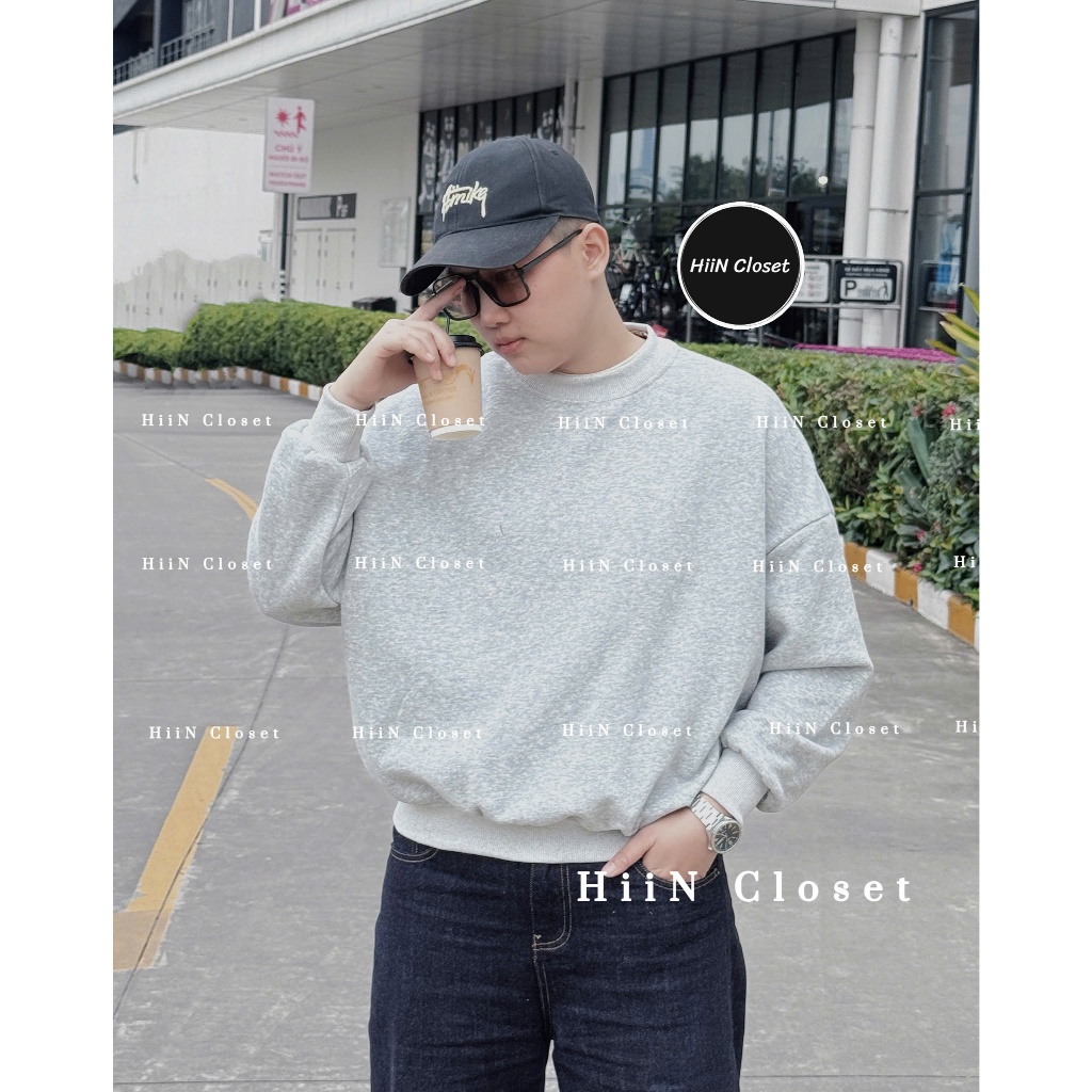Áo Sweater Unisex Nam Nữ trơn 40-70kg Form Rộng / Chất liệu nỉ 2 da hàng loại 1 HiiNCloset -155 | BigBuy360 - bigbuy360.vn