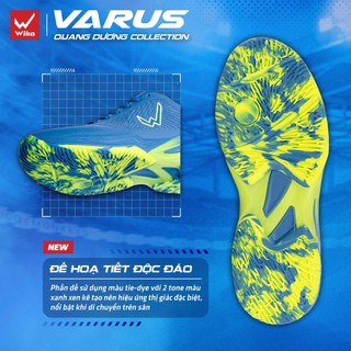 Giày Pickleball , Cầu Lông Wika Varus, Thanh Định Hình Chống Xoắn, Đế TPU, Đế Cao Su Bám Sân