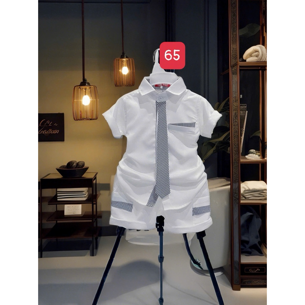 set sơmi cravat công tử cao cấp cho bé trai 10kg-54kg Tonikids