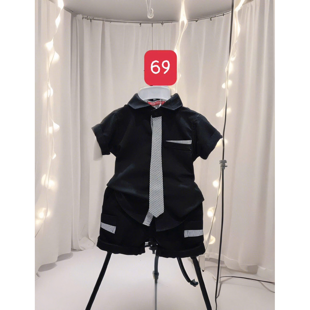 set sơmi cravat công tử cao cấp cho bé trai 10kg-54kg Tonikids