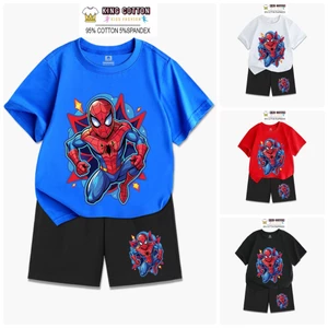 Bộ Cotton Trẻ Em SPIDERMAN ART 3, Vải Cotton Chính Phẩm Siêu Mát Co Dãn 4 Chiều, Size 7-32kg, KING COTTON
