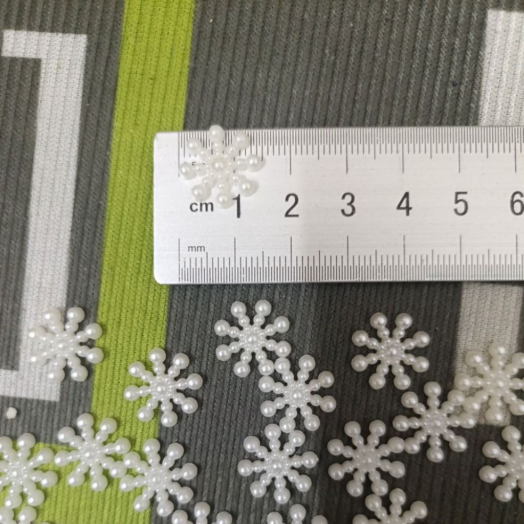 Combo 10 bông tuyết ngọc trai trang trí Noel