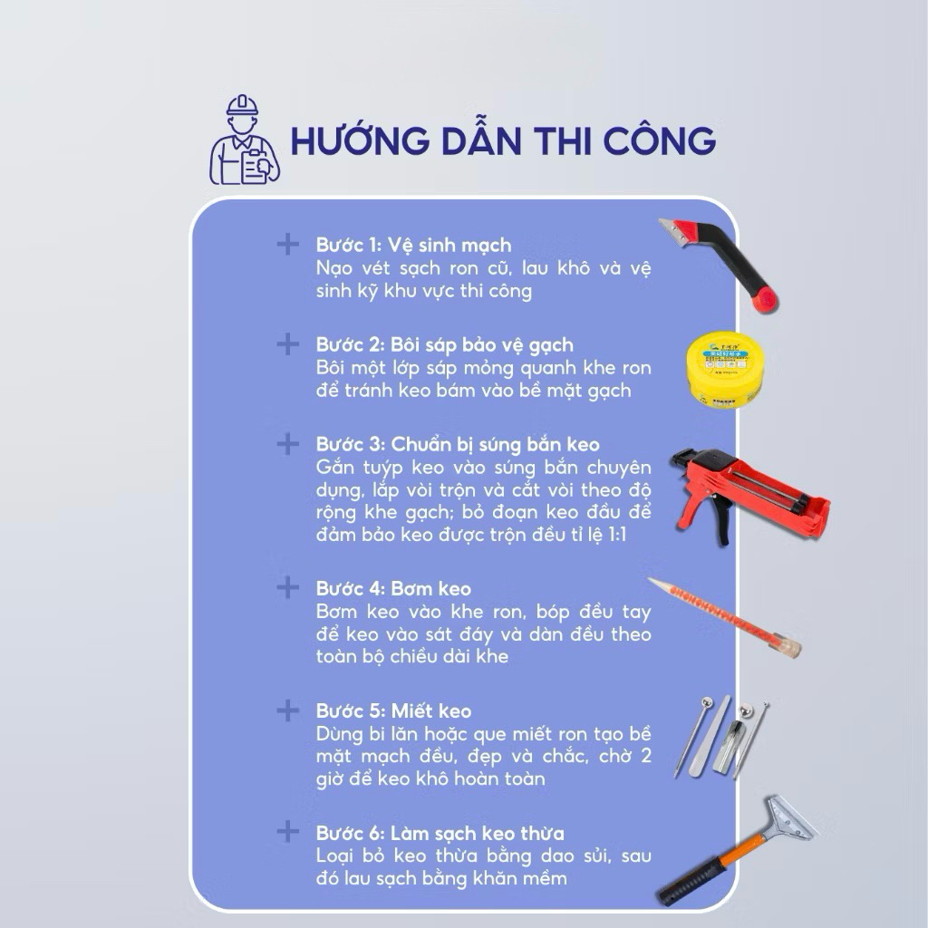 1 Chai Keo Chà Ron Epoxy KGT 2 Thành Phần – Chống Thấm & Bền Màu Cao CấP
