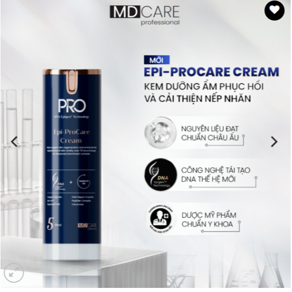 [ĐẠI LÝ CHÍNH HÃNG] Kem Dưỡng Ẩm Phục Hồi Và Cải Thiện Nếp Nhăn MD CARE Epi - ProCare Cream 30ml